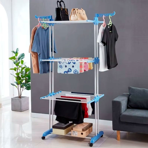 Tendero de ropa plegable de 4 niveles