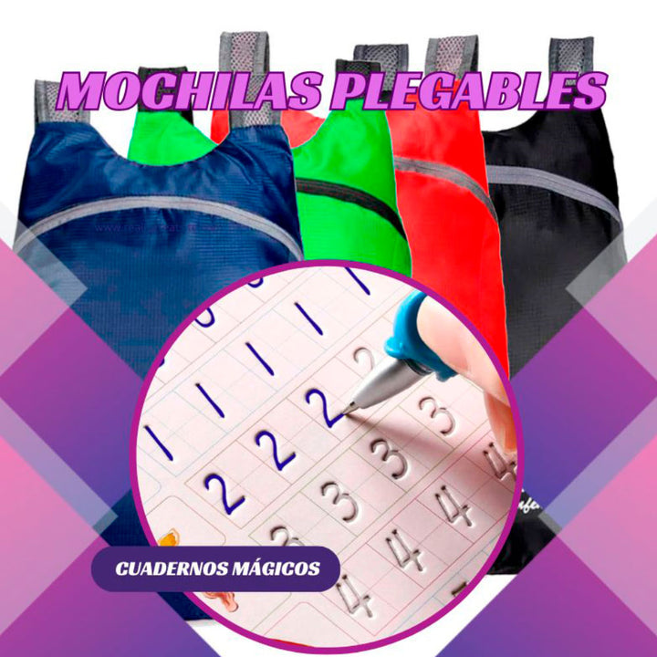 Cuadernos mágicos con mochila plegable