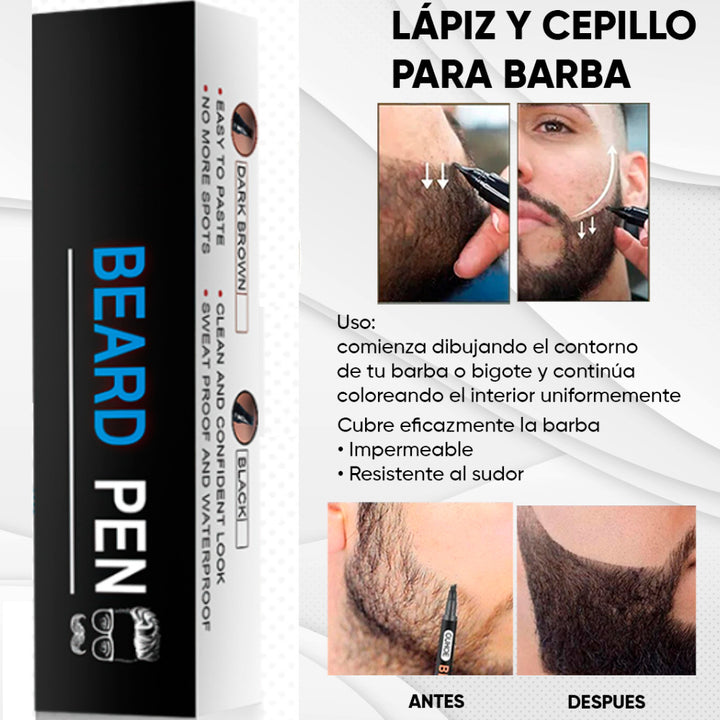 Lápiz larga duración impermeable de barba para hombres