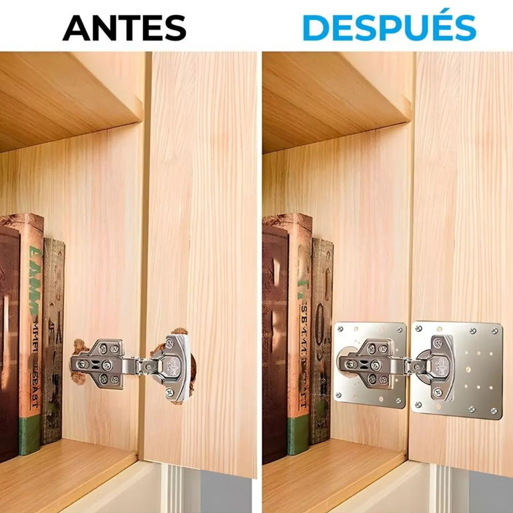 Placa de reparación metálica para gabinetes con bisagra x 4 Unidades