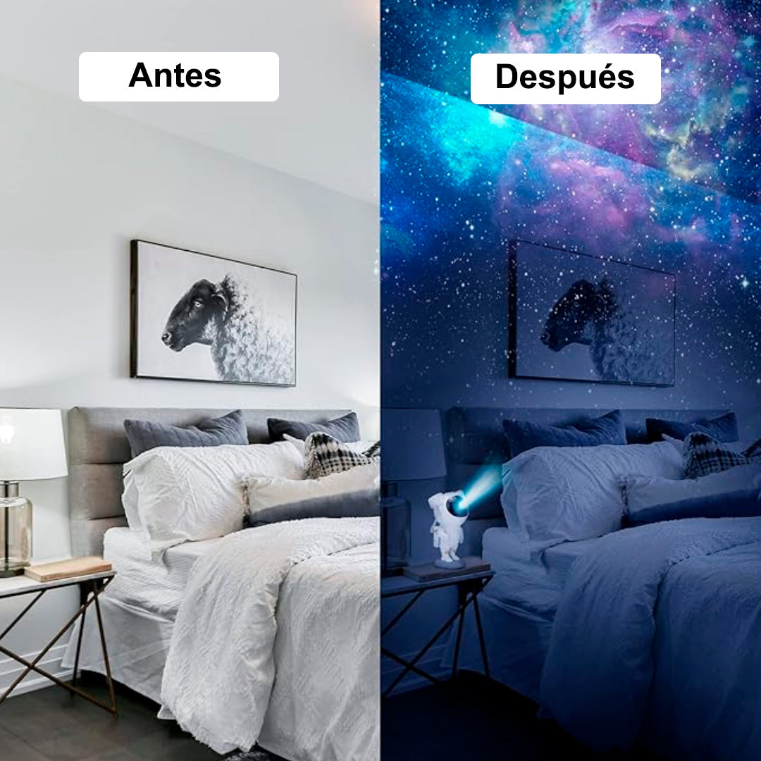 Astronauta proyector de galaxia de luz nocturna para niños