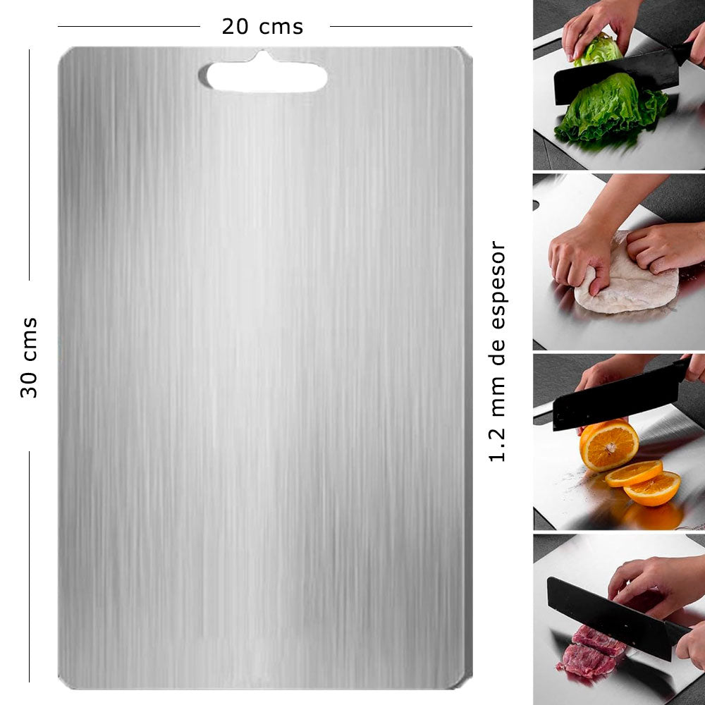 Tabla de picar en acero inoxidable para cocina 1.2 MM