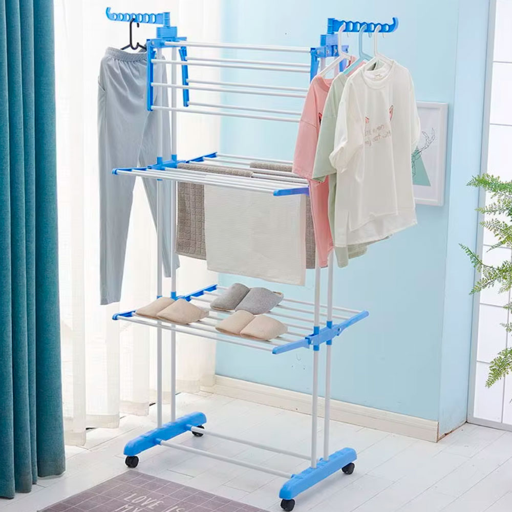 Tendero de ropa plegable de 4 niveles